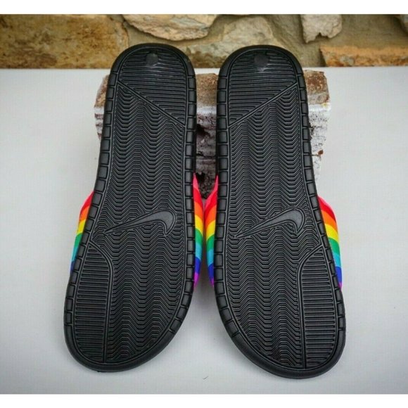 NIKE BENASSI JDI BETRUE Slide Slipper Sz 14 CD2717-001 Rainbow Multi-Color LGBTQ - Picture 6 of 8